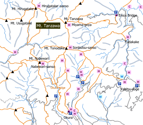 Tanzawa hiking route map