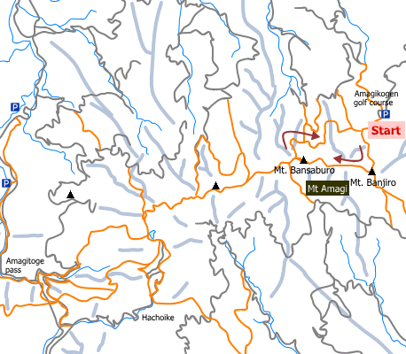 sample hiking route of Mt. Amagi