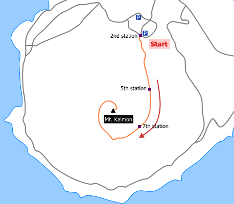 sample hiking route of Mt. Kaimon