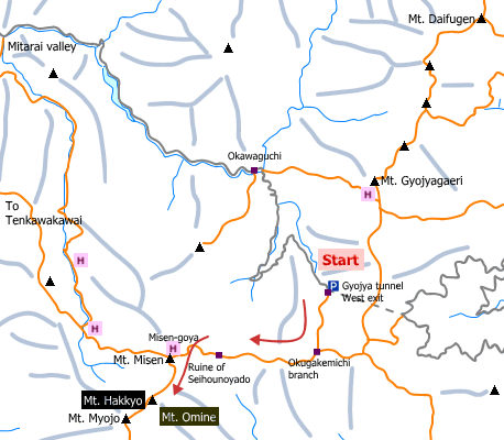 sample hiking route of Mt. Omine