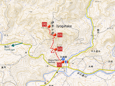 route of hike Iyogatake on 29Jan2017