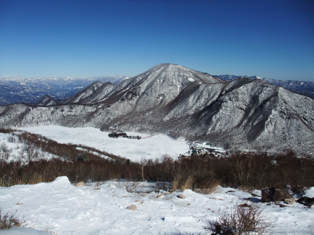 view of Mt. Akagi from Mt. Jizo in winter time