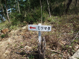 sign showing the way to 'Mitsumata' colony